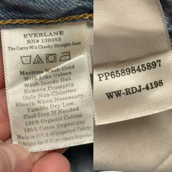 Everlane The Curvy 90S Cheeky Straight Jean Organic Cotton Crop Ankle Size 28 - Picture 15 of 16